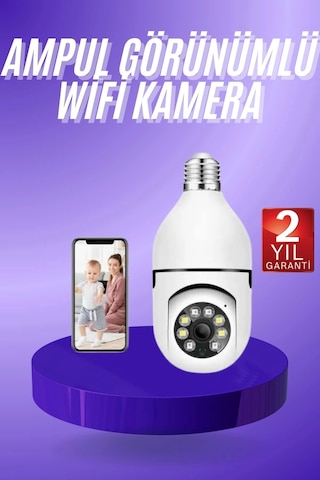 Güvenlik Kamerası Wi-fi Özellikli 360 Derece Full Hd 1080p Ampül Kamera 43462352