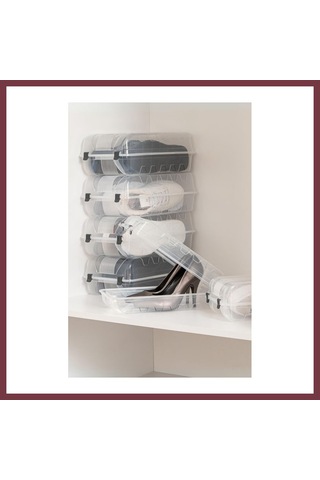 Storeşahin 6 Lı Ayakkabı Kutusu Bayan & Ayakkabılık Organizeri 20x37x13 Cm Shn0720 Çok Renkli