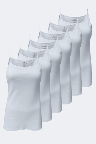 Malabadi Kadın Beyaz 6 Lı Paket %100 Pamuk Ribana Ip Askılı Atlet 105-e Beyaz