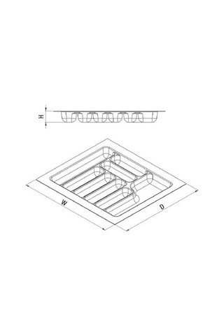 Starax 2292 Çekmece İçi Plastik Kaşıklık Gri Renk 104x49 Cm 15 G