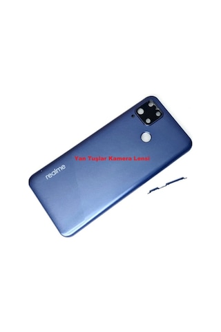 Oppo Realme C15 Kasa Arka Pil Batarya Kapağı Gri Gri