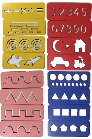 Eğitici Ahşap Çizgi Çalışmaları Montessori El Kası Geliştirme