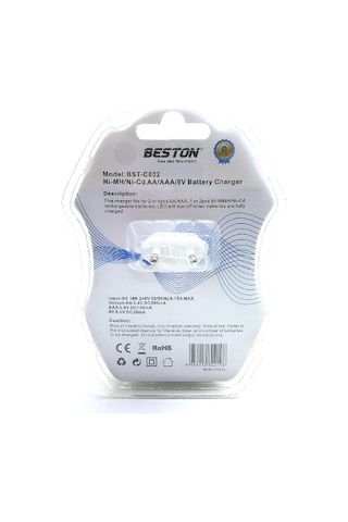 Beston Bst-C802 Universal 4'lü Pil Şarj Aleti Kalem-Ince-9 V