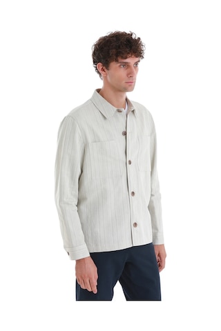 Hatemoğlu Bej Slim Fit Çizgili Mono Yaka Klasik Keten Ceket 14242024c001 25 Bej