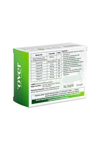 Dr. Over Black Cohosh Takviye Edici Gıda 3 x 60 Kapsül