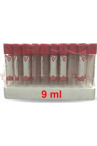 Vakumlu Boş Kan Alma Tüpü Kırmızı Kapak 9 Ml - 100'lü Paket