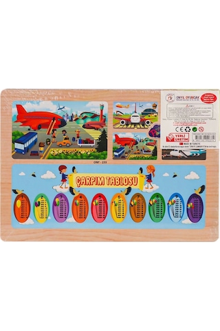 Ony-233-234-235-236 Ahşap Eğitici Puzzle Havaalanı -onyıl Oyuncak