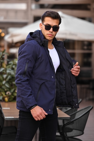 Mero Life Lacivert Su Ve Rüzgar Geçirmez Içi Kürklü Softshell Mont Lacivert