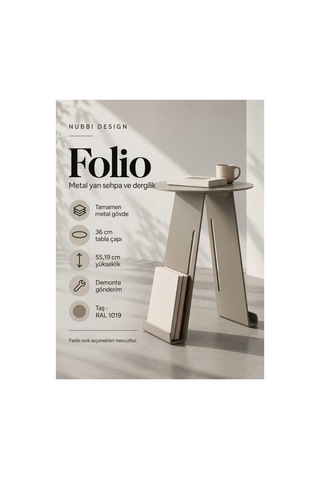 Folio Modern Metal Yan Sehpa Ve Dergilik, Yuvarlak Koltuk Kenarı Kitaplık Sehpa Bej - 945341616 Bej Folio Modern Metal Yan Sehpa Ve Dergilik, Yuvarlak Koltuk Kenarı Kitaplık Sehpa Bej - 945341616 Bej