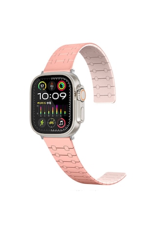Apple Uyumlu Watch Ultra 49mm Krd-111 Çizgili Desenli Silikon Kordon
