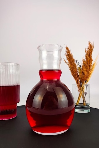 Digithome Cam Su Ve Meşrubat Mini Sürahi Karaf Sunum Kokteyl Şişesi 550 Ml - Sl.hyb.010