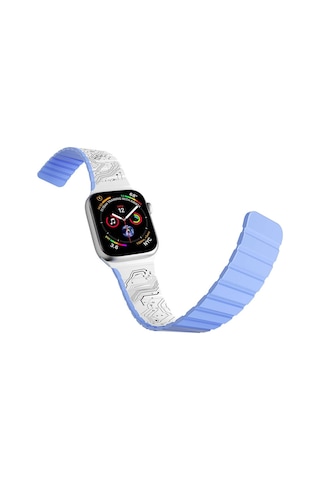 Watch 7 41mm Uyumlu Kordon Youngkit Technology Magnetik Tak Çıkar Silikon Strap Kayış Beyaz