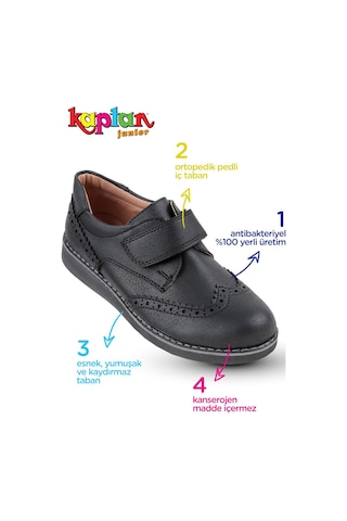 Kaptan Junior Erkek Çocuk Klasik Ayakkabı Siyah