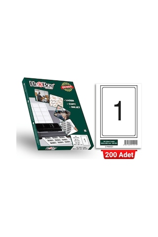 Herboy Hb-1001 199,6 X 289,1 Mm A4 Baskılı Laser Etiket 200 Adet
