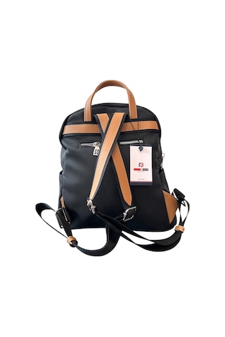 Just Polo Jp6026 Kadın Günlük Fermuarlı Çok Bölmeli Orta Boy Sırt Çantası Ozt6026 Sıyah Taba