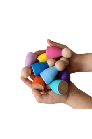 Peg Bebek 12 Li Renkli Insan Figürleri Waldorf