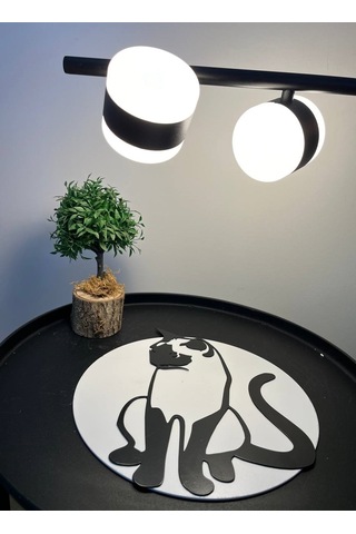 Kedi Desen Lazer Kesim Metal Tablo