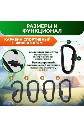 Tongxida 5'li Taktik Çok Amaçlı Karabina Seti - Anahtarlık, Şişe Askısı, Çanta Kancası Takım