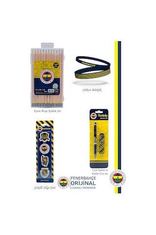 Fenerbahçe Orijinal Lisanslı Kalem Bileklik Kuru Boya Silgi Hediyelik Set Lacivert 003 Lacivert