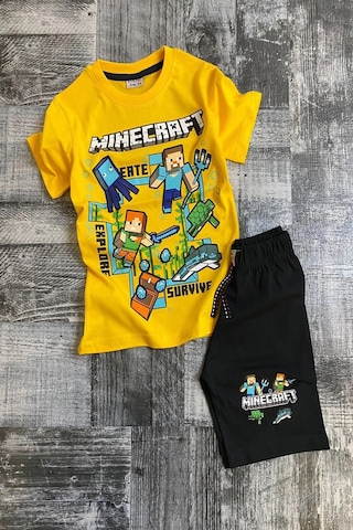 Koçak Kids Blok Oyun Desenli Erkek Çocuk Şortlu Takım Sarı Koçak Kids Blok Oyun Desenli Erkek Çocuk Şortlu Takım Sarı