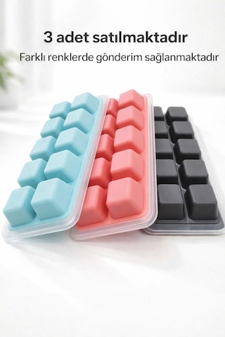 3 Adet Yapışmaz Silikon Bas Çıkar Buzluk Çok Renkli