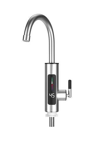 Xurunkeji Elektrikli Mutfak Su Isıtıcı Musluğu Anında Sıcak Paslanmaz Çelik Su Musluğu Isıtıcı Soğuk Isıtma Musluğu Ab Fişi, A GÜMÜŞ