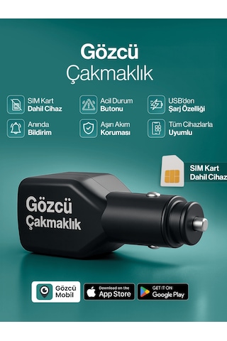 Gözcü Mobil Çakmaklık Araç Takip Cihazı Geofence Araç Takip Sistemi Anlık Konum Geçmişe Dönük Konum