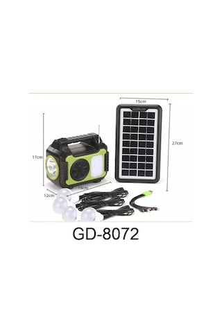 Güneş Enerji Panelli Bluetooth Hoparlör Aydınlatma Sistemi Powerbank Kamp Doğa Balık Karavan Fener