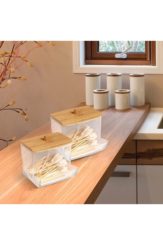 Geekyou Şeffaf Ps Materyal Saksı, Saf Ve Kolay Kullanıma Uygun, 8.8x7.9x8.1cm, Yumuşak Kuru Pamuk Saklama Kutusu Şeffaf