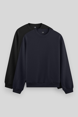 Tommy Life Standart Fit Basic O Yaka 2li Paket Siyah-lacivert Erkek Sweatshirt - 88053 Siyah - Lacivert