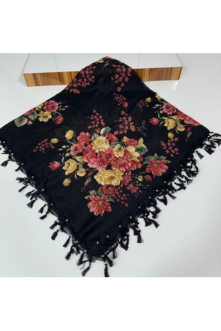 Sökme Boncuklu Pamuk Yazma - 05651 Siyah,sarı