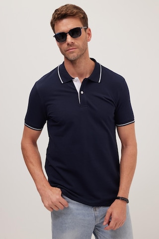Tudors Erkek Slim Fit Dar Kesim %100 Pamuk Yumuşak Dokulu Serin Tutan Kumaş Düz Pike Lacivert Polo Yaka Tişört-42249 Lacivert