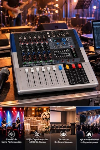 Maxword Welly-06fx Power Mixer 2x800w 6 Kanal 2x7 Bant Ekolayzır 99 Dsp Efekt