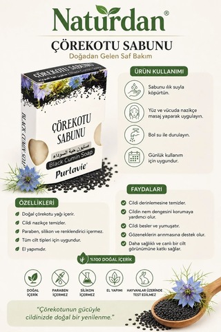 Çörekotlu Sabunu-100g Doğal El Yapımı-3 Adet Karışık