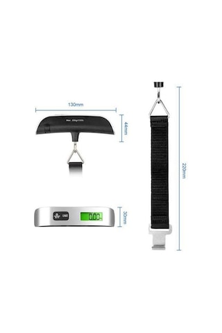 Hobibahçem Dijital Ekranlı Valiz Kilo Ölçücü Hassas Valiz Tartısı Gümüş