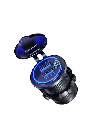 12 V/24 V Qc3.0 Usb Hızlı Araç Şarj Soketi Dokunmatik Anahtarılı