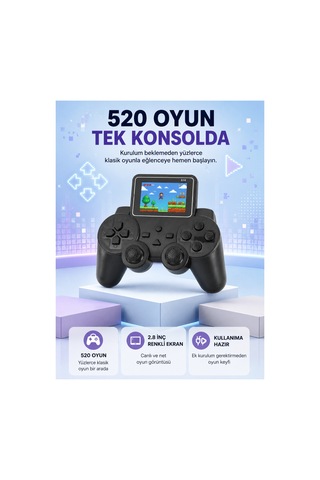 Astraltech S10 Retro Oyun Konsolu Taşınabilir 2.8 İnç Ekran Ergonomik Nostalji Yeni Nesil