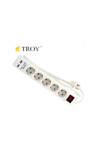Troy 24025 Usb Girişli Beşli Grup Priz Ve Uzatma Kablosu 1.7 M