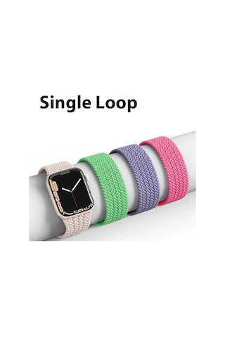 Ally Apple Watch Uyumlu 7-8 41mm 6-5-4 40mm Single Loop Plastik Kayış Kordon 3-2-1 38mm- 5775