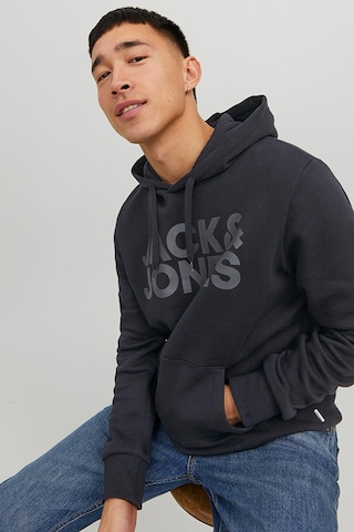 Jack & Jones Erkek Kapüşonlu Siyah Sweatshirt - 12152840 001