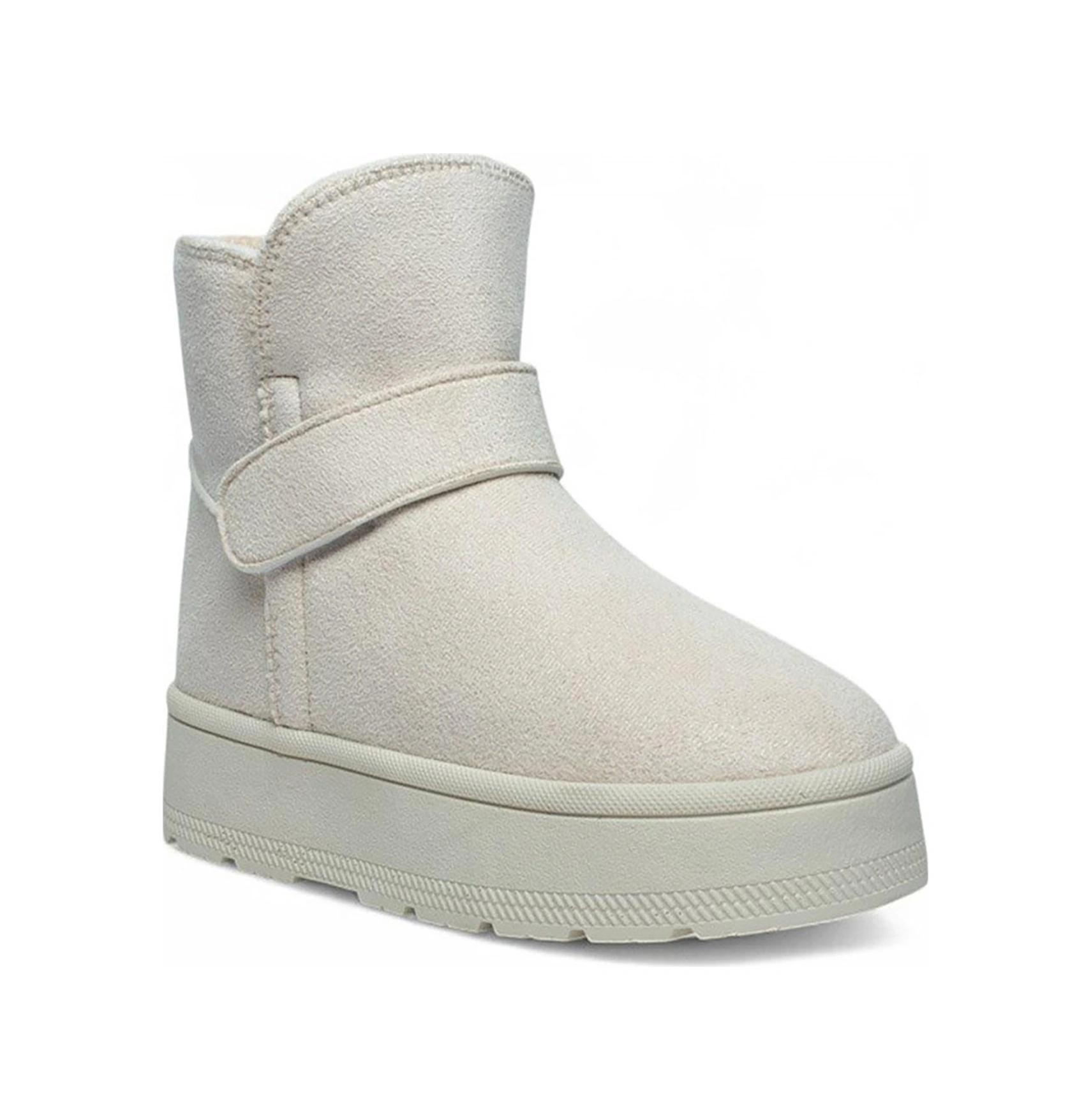 Celira Gls Krem İçi Kürklü Nubuk Kadın Bot & Bootie Krem