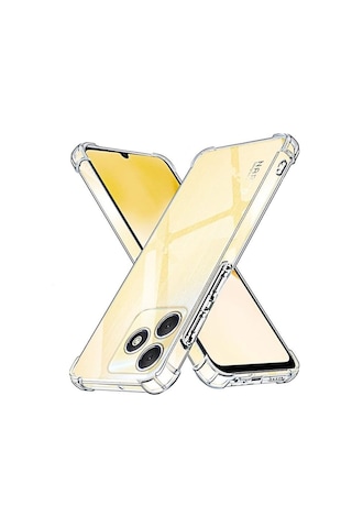 Realme Uyumlu C53 Kapak Kamera Korumalı Airbag Antishock Köşe Korumalı Şeffaf Silikon Kılıf