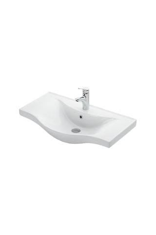 Yıldız 75 Cm Beyaz Mdf Lavabolu Ayaklı Kulplu Banyo Alt Dolabı Beyaz