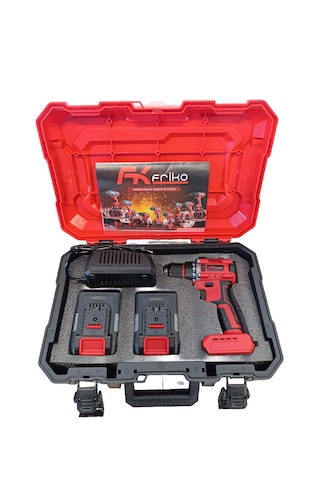 Fk Friko 21v 2.0ah Kömürsüz Motor Şarjlı Matkap Vidalama 2 Bataryalı Çantalı Set