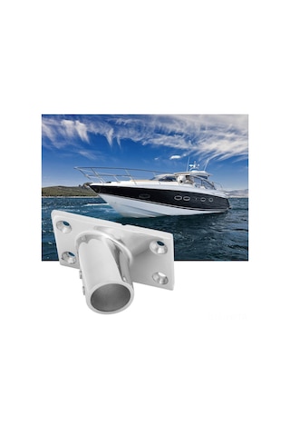 Vkemall 316 Paslanmaz Çelik 22mm Gemi Ray Bağlantısı, 3mm Kalın Duvar, Tuzlu Suya Dayanıklı, Yat Ve Bot Uygulamaları İçin 60 Derece Kare Taban