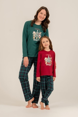 Arnetta Holidays Party Anne Kız Bordo Uzun Kol Pijama Takım Ar3732-a-v1 Ar3732-a-v1