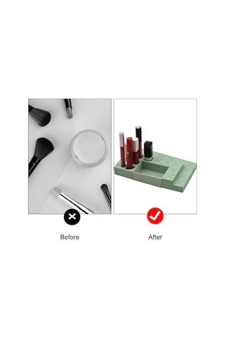 Mufunye Kozmetik Saklama Kutusu, Silikon, Yeşil