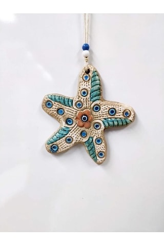 Seramik Mini Deniz Yıldızı Dekoratif Duvar Süsü 15X15 Cm