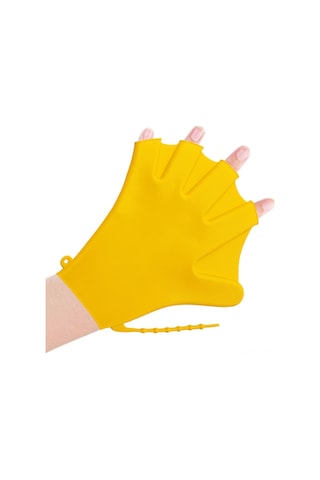 Xindoker Yüzme Egzersizi İçin Silikon Eldivenler, Su Direnci Antrenmanı, El Yorgunluğunu Azaltır - Sarı Sarı