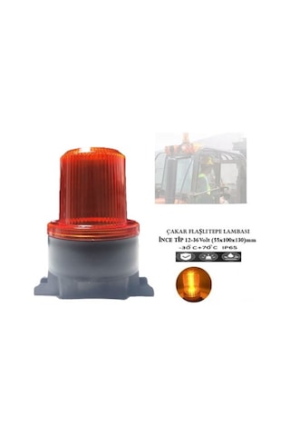 Tepe Lambası Flaş Çakarlı Ledli Turuncu Işık 12-36 Volt